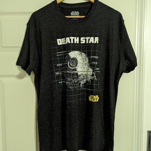 Star Wars Death Star blueprint Black T-shirt size large